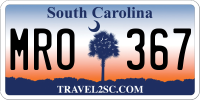 SC license plate MRO367