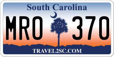 SC license plate MRO370