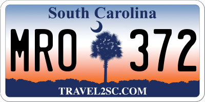 SC license plate MRO372