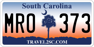 SC license plate MRO373