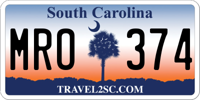 SC license plate MRO374