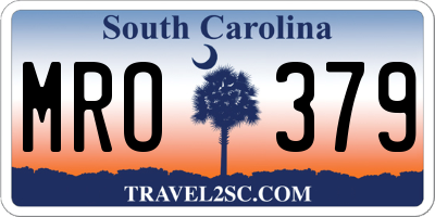 SC license plate MRO379