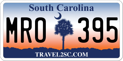 SC license plate MRO395