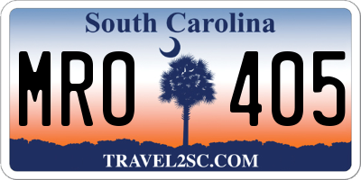 SC license plate MRO405