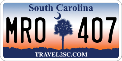 SC license plate MRO407
