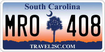 SC license plate MRO408