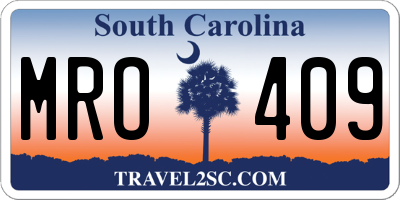 SC license plate MRO409