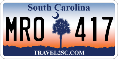 SC license plate MRO417