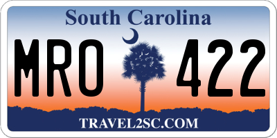 SC license plate MRO422