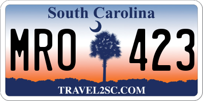 SC license plate MRO423