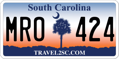 SC license plate MRO424