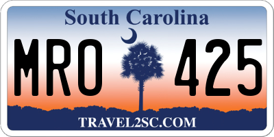 SC license plate MRO425