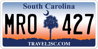 SC license plate MRO427