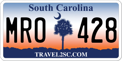 SC license plate MRO428