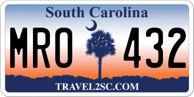 SC license plate MRO432