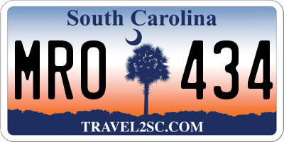SC license plate MRO434