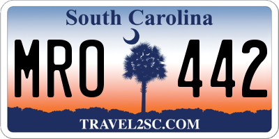 SC license plate MRO442