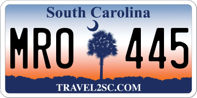 SC license plate MRO445