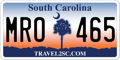 SC license plate MRO465