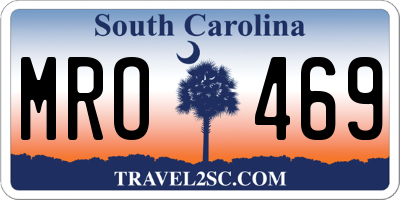 SC license plate MRO469