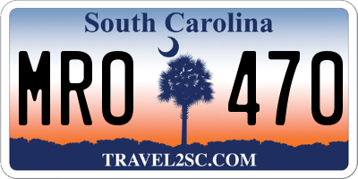 SC license plate MRO470