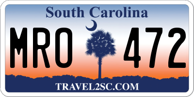 SC license plate MRO472