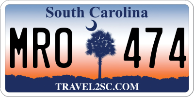 SC license plate MRO474