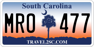 SC license plate MRO477