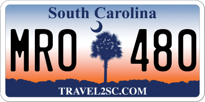 SC license plate MRO480
