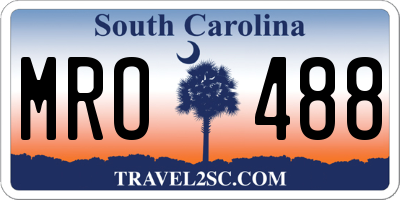 SC license plate MRO488