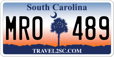 SC license plate MRO489