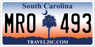SC license plate MRO493