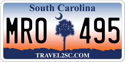 SC license plate MRO495