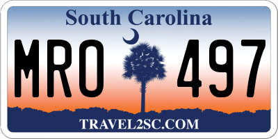 SC license plate MRO497