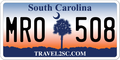 SC license plate MRO508