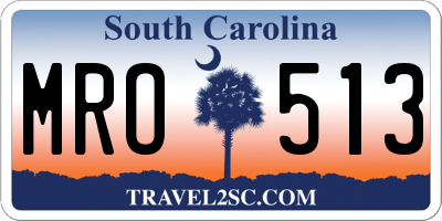 SC license plate MRO513