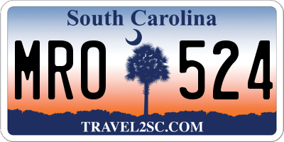 SC license plate MRO524