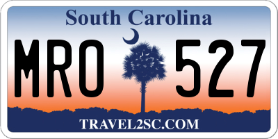 SC license plate MRO527
