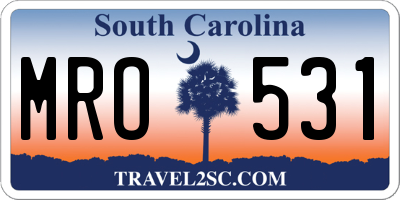 SC license plate MRO531