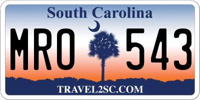 SC license plate MRO543