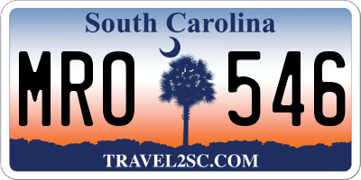 SC license plate MRO546