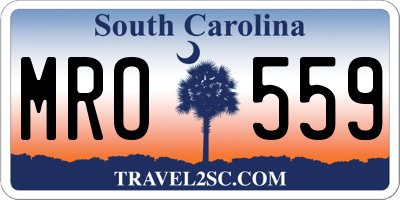 SC license plate MRO559