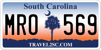 SC license plate MRO569