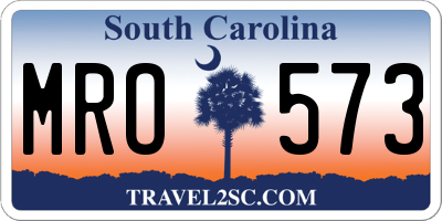 SC license plate MRO573