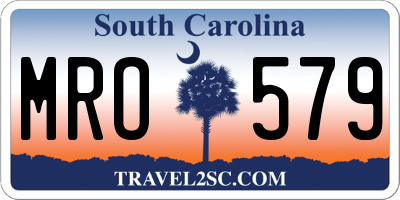 SC license plate MRO579