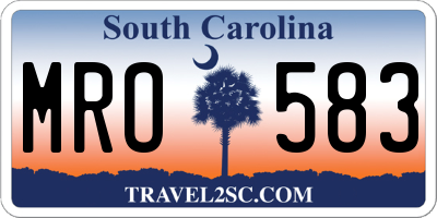 SC license plate MRO583