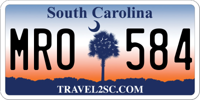 SC license plate MRO584