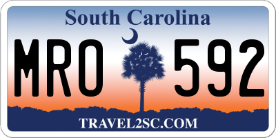 SC license plate MRO592