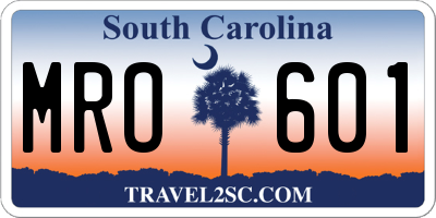 SC license plate MRO601