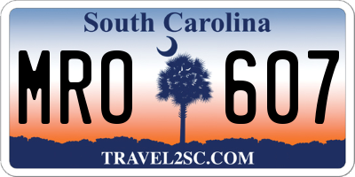 SC license plate MRO607